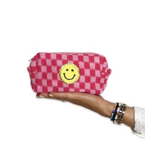 BIBI make-up pouch Check Pink