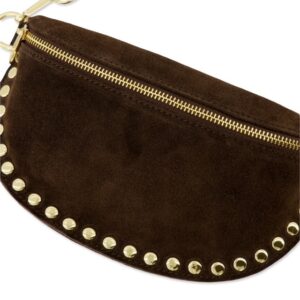 BOULOU studded cross body Dark Brown