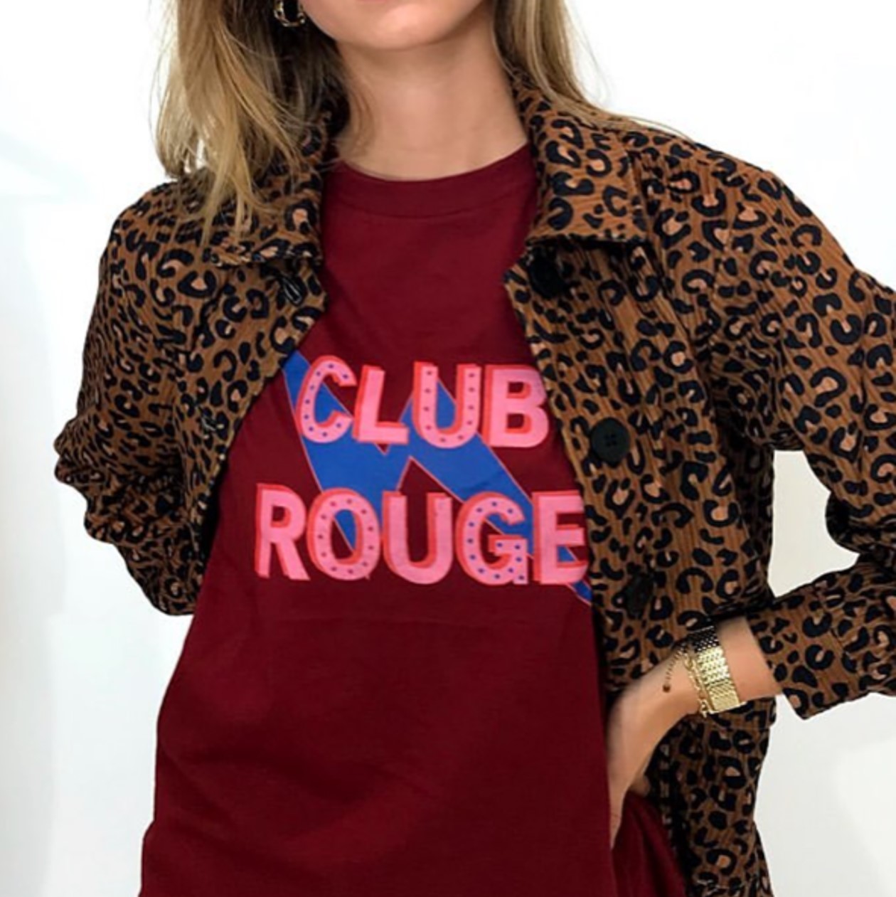 CARA tee Burgundy Model CARA tee Burgundy Model