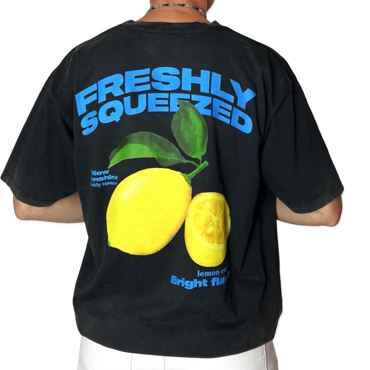 CASEY tee Lemon Dark Grey back CASEY tee Lemon Dark Grey