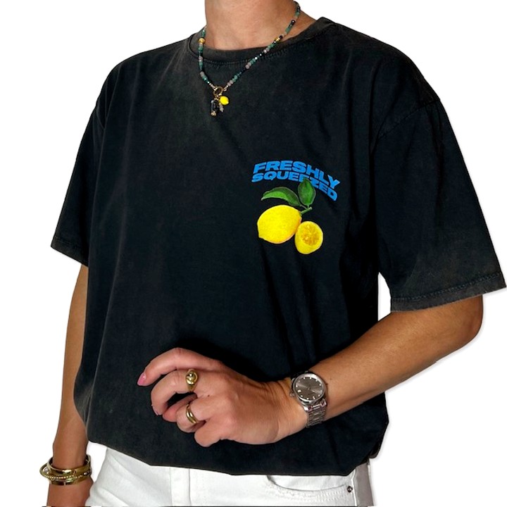 CASEY tee Lemon Dark Grey
