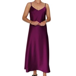 EVAN satin dress Burgundy