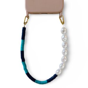 GWENETH phone cord Blue Turquoise Pearl