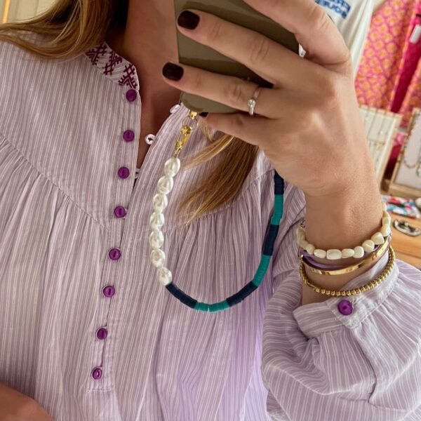 GWENETH phone cord Turquoise Pearl - Afbeelding 3