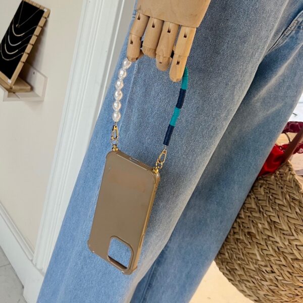 GWENETH phone cord Pearls Blue 3