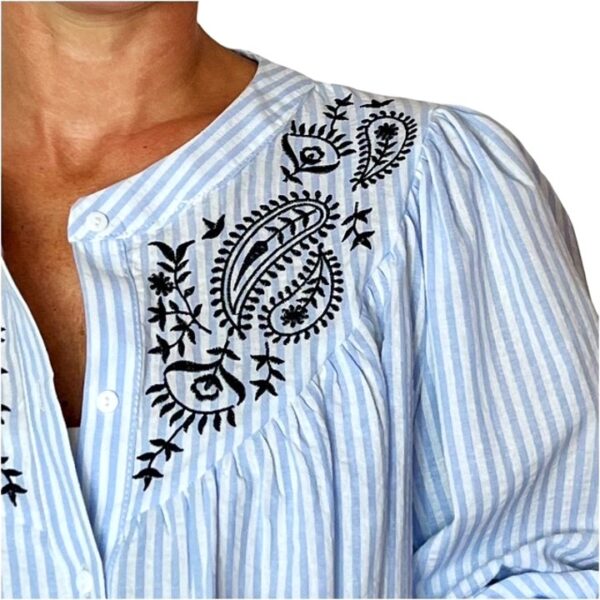MAGGIE blouse Stripe Embroidery
