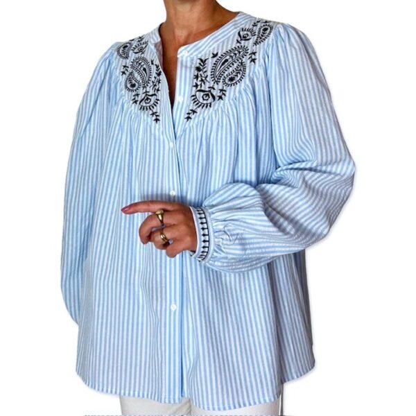 MAGGIE blouse Stripe Embroidery