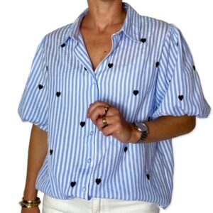 MIK blouse Stripe Hearts