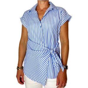 MIRA blouse Stripe knot