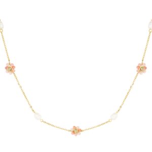 NOVY necklace flowers Peach