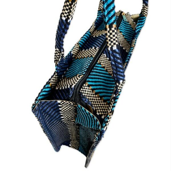 PAIGE bag Blue Stripe Closure