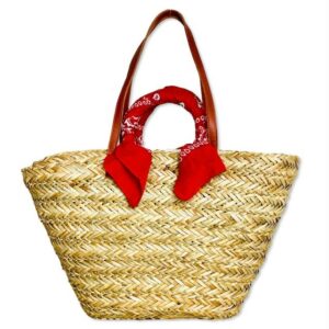 PERLE straw bag Red