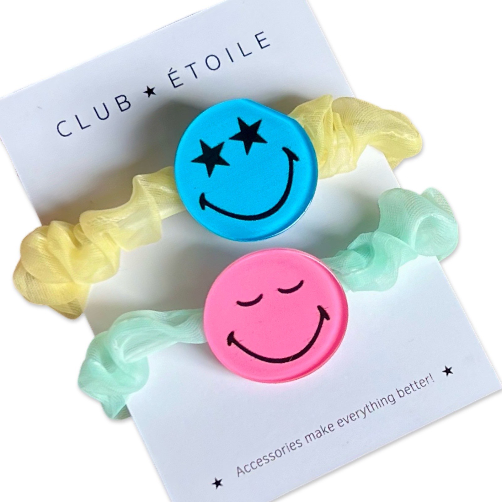 WINNIE hair elastic Smiley Yellow Green WINNIE hair elastic Smiley